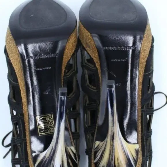 Burberry Prorsum Peep Toe Cage Booties Sz 10 NWOT - Picture 3 of 7